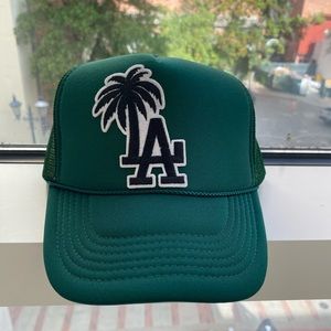 Green LA trucker hat